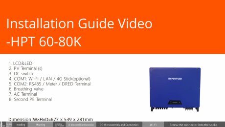 Installation Guidance of Hypontech HPT 60-80K On Grid Inverter Installation Guidance of Hypontech HPT 60-80K On Grid Inverter